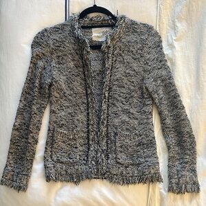 Anthropologie Black and White Textured Cardigan